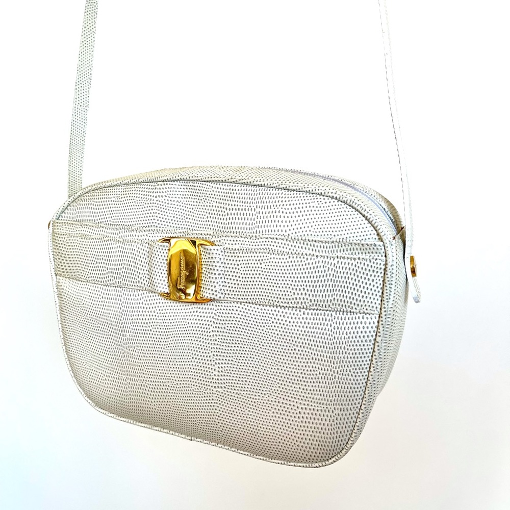 VINTAGE SALVATORE FERRAGAMO WHITE CROSSBODY BAG